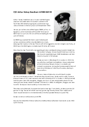 A preview of a PDF biography for Needham, Arthur Sidney